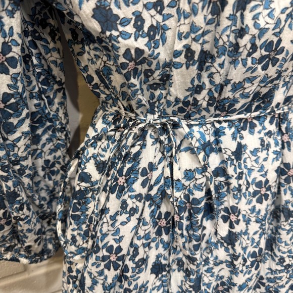 Apiece Apart Victoria Mock Dress Navy Blue Potpourri Sz Floral Ruffle Mini Slip - Picture 10 of 16